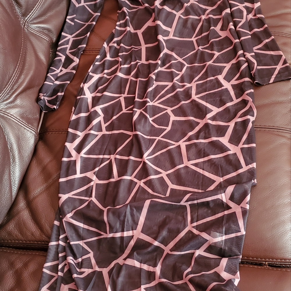 Sexy black mesh printed dress - Picture 4 of 5